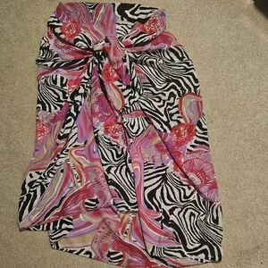 Pink & Black Zebra Print Sarong
